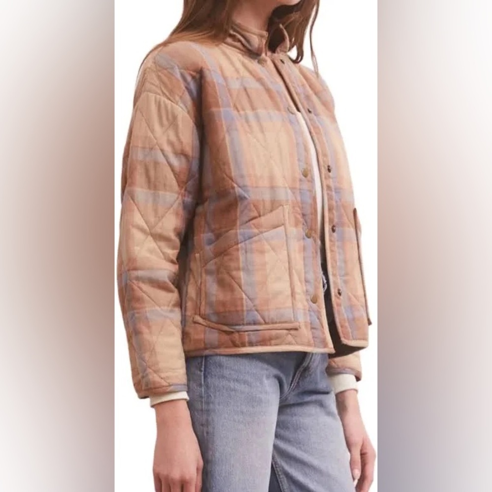 Z Supply Maya Plaid Quilted Jacket, Small